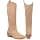 SHIBEVER Suede Knee High Cowboy Boots for Women Comfortable Tall Cowgirl Boots Zipper Low Heel Fall Winter Western Booties