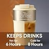 CadoZeal Travel Coffee Mug Insulated Tumbler, Vacuum SUS316 Thermal Cup With 2-in-1 Straw & Sip Lid & Leather Handle, Leakproof Reusable Bottle for Hot & Cold Drinks, 500ml, BPA Free