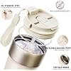 CadoZeal Travel Coffee Mug Insulated Tumbler, Vacuum SUS316 Thermal Cup With 2-in-1 Straw & Sip Lid & Leather Handle, Leakproof Reusable Bottle for Hot & Cold Drinks, 500ml, BPA Free