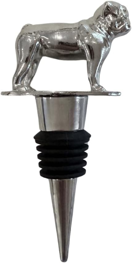 Chic Pug Wine Stopper - Smooth Silver Luxury Finish – Funny Elegant Dog Gift for Women, Men, Hostess, Home Bar, Whiskey, Champagne, Prosecco, Kitchen Decor Accessory