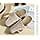 COFACE Womens Orthotic Sandals with Plantar Fasciitis Arch Support Summer Travel Fashion Flats Sandles Beach Essentials Comfort Thick Cushion Dressy Slides Breathable Woven Mesh Mules, Beige Size 8.5