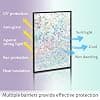 Window Privacy Film, Static Cling Colorful Crescent Design, Heat Insulation PVC Window Tint for Home and Office, 78.7 x 17.7 Inch