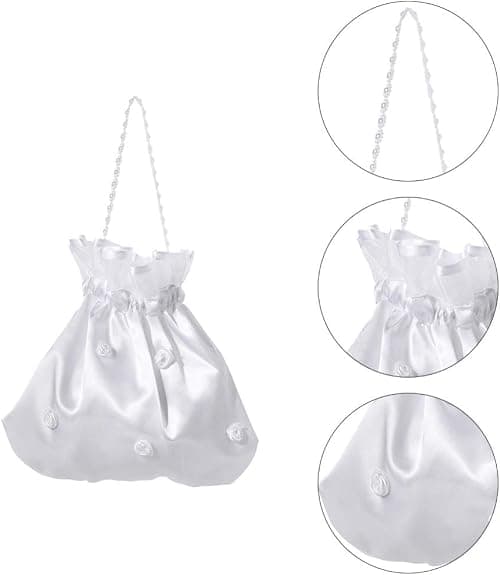 ABOOFAN Wedding Candy Bags 2 Pack Drawstring Lace Pouches for Wedding Gift Bags Party Candy Pouches Bridal Money Bag Cloth Favor Bags 8.66 X 8.26 X 0.07 in