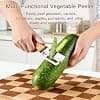 Wooden Peeler, Multifunctional Vegetable Peeler, Stainless Steel Blade Peeler with Wooden Handle, Non-Slip Fruit Peeler for Kitchen (2PCS)