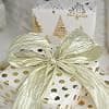 MEEDEE Gold Ribbon Metallic Wired Ribbons 2.5 Inch Metallic Gold Trim Crinkle Wired Ribbons Light Gold Ribbon for Gift Wrapping, Christmas Tree, Wreath Supplies, Large Bow Making (10 Yards)