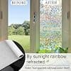 Window Privacy Film, Static Cling Colorful Crescent Design, Heat Insulation PVC Window Tint for Home and Office, 78.7 x 17.7 Inch