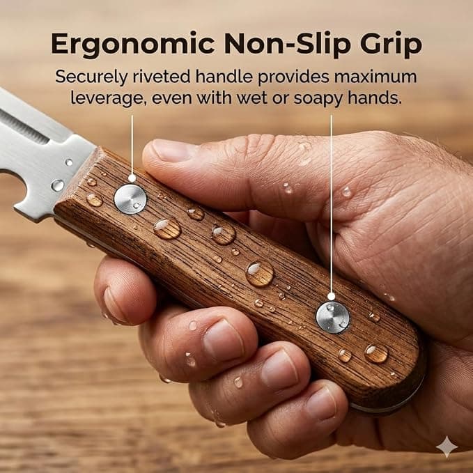 2 Pack Multi-Functional Vegetable Peeler with Ultra-Sharp Stainless Steel Blade, Ergonomic Wooden Handle, Built-in Bottle Opener, Ideal for Fruits, Potatoes, Carrots & More - Essential Gift Set