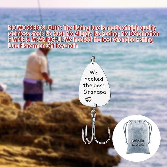 Grandpa Pawpaw Fishing Hooks Gifts for Fishermen Christmas Birthday Gifts We Hooked The Best Grandpa Fishing Lures Hook Angler Fishermen Granddad Retirements Gift Form Grandkid Granddaughter