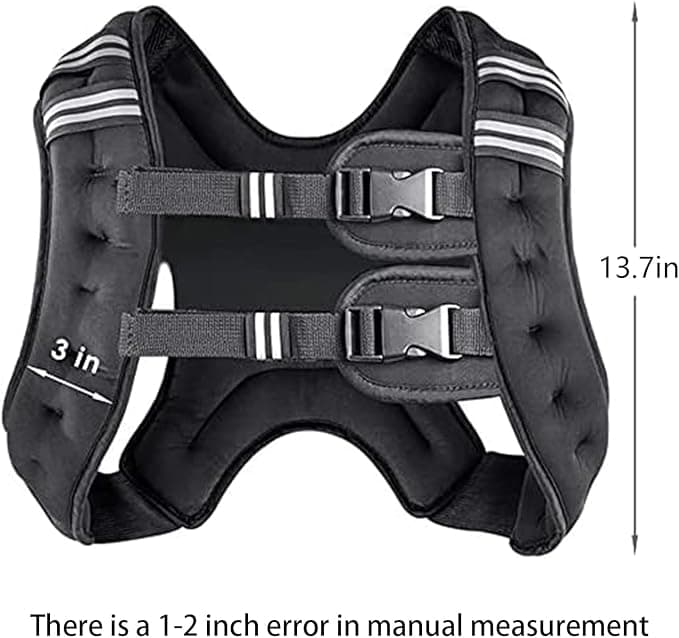 Prodigen Weighted Vest for Women and Men 8 Lbs with Reflective Stripe and Double Adjustable Buckle Straps Weight Vests for Strength Training, Jogging, Cardio, Weight Loss, Muscle Building, Black
