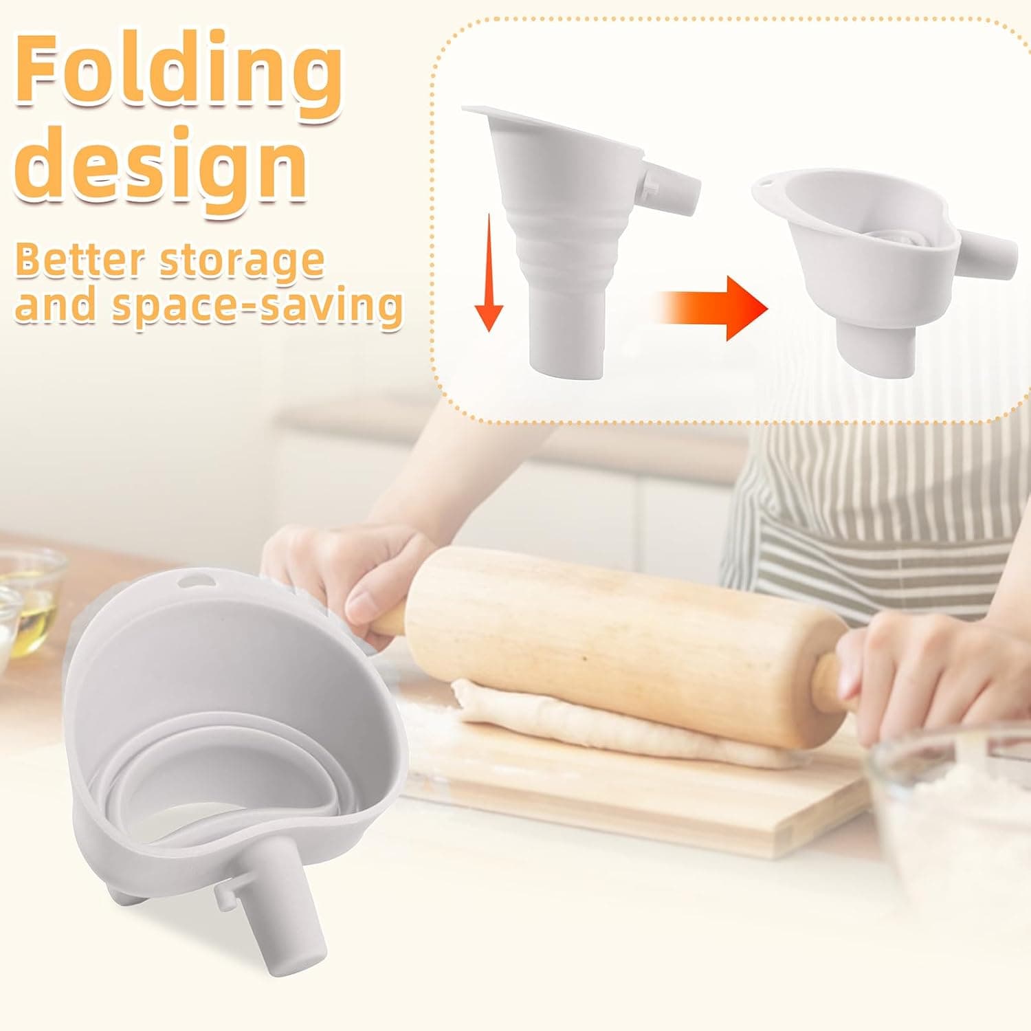 Flour Funnel for Kitchen Aid Mixer,Kitchenaid Attachments for Stand Mixer,Pour Spout for Kitchenaid Mixer,Cookie Countess Flour Funnel for Kitchen Aid,Perfect for Baking, Easy to Use, and Clean