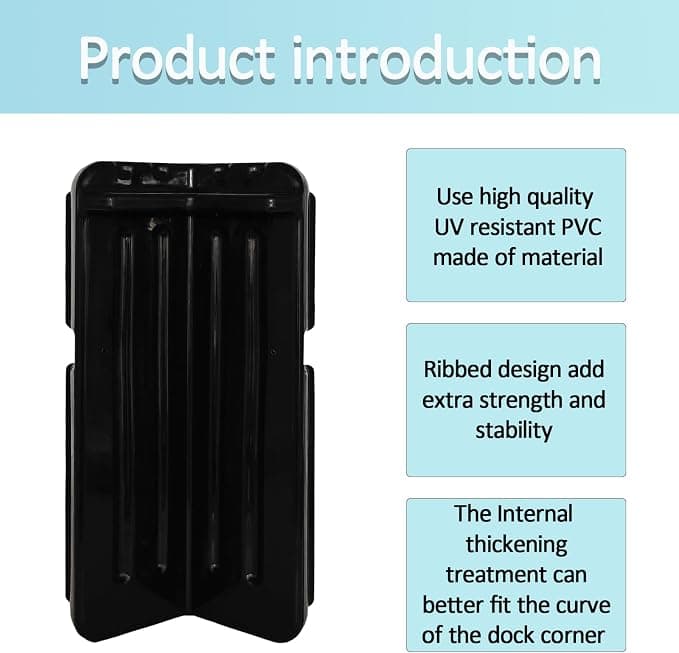 XIALUO Dock Corner Bumper Fender Inflatable Dock Protection 2Pcs Black 8"x16" Thickened The UV Marine Grade Resistant Polyvinyl Chloride Materials Protect Docks & Ships from Damage Caused collisions