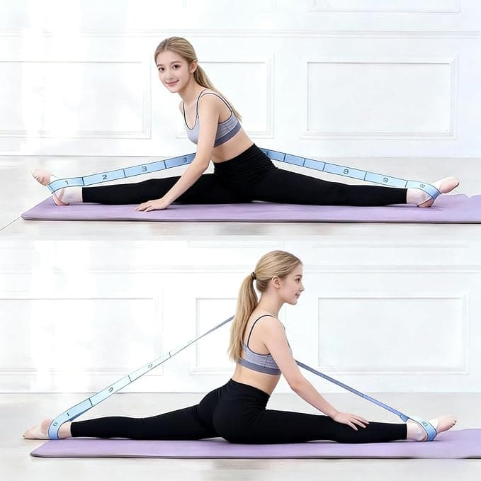 Fitness Resistance Bands with Handles, 2026 Upgrade Yoga Stretch Belt Band for Exercise, Numbered Elastic Fashion Puller for Women, Stretchy, Legs, Glute, Workout, Hip, Body Stretcher (Blue)
