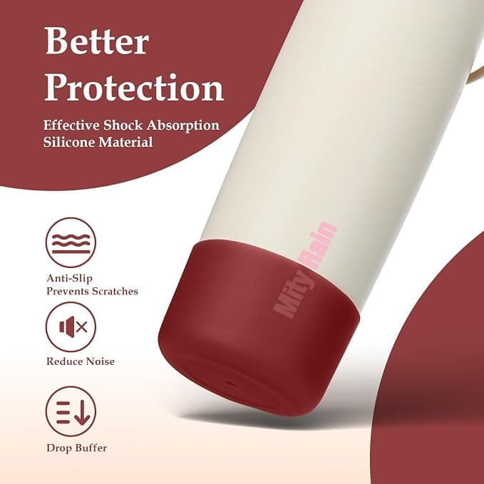 Mity rain 2PCS Silicone Boot for Owala Water Bottle 30 40 oz Accessories, Translucents Boot for FreeSip Sway/Twist, Anti-Slip Protective Sleeve Bottom Protector(Black Cherry)