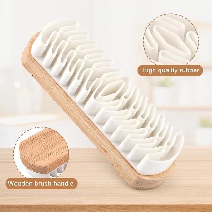 2pcs Suede Shoe Brush and Eraser Nubuck Brush Suede Eraser Rubber Suedes Brushs Cleaner for Shoes, Bags, Jacket, Purse, Sofa (Color:Wood)