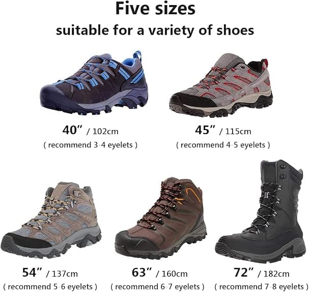 UpUGo 3 Pair Boot Shoe Laces, Round Shoelaces for Athletic Running Hiking Sneakers Shoes Boot