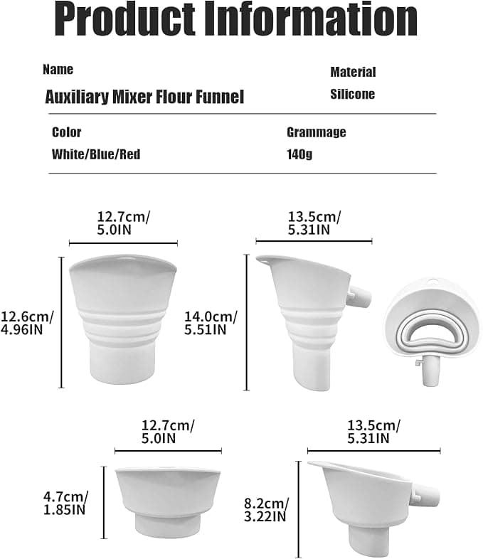 Flour Funnel for Kitchen Aid Mixer,Kitchenaid Attachments for Stand Mixer,Pour Spout for Kitchenaid Mixer,Cookie Countess Flour Funnel for Kitchen Aid,Perfect for Baking, Easy to Use, and Clean
