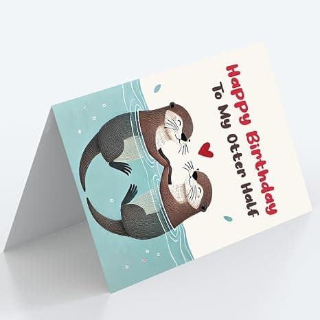 Mcduldul Wife Birthday Card | Wife Birthday Gift Ideas form Husband | Cute Otter Gifts for Women Her