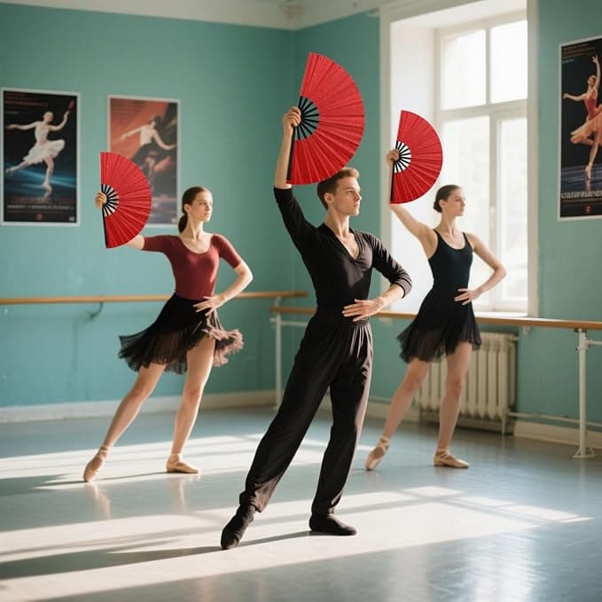 Clacking Fans for Line Dancing Popping Fan Boots on The Ground Fan Folding Hand Fans for Club,Performance,Party,Festivals Dance Enthusiasts Gift (Red)