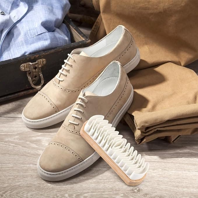 2pcs Suede Shoe Brush and Eraser Nubuck Brush Suede Eraser Rubber Suedes Brushs Cleaner for Shoes, Bags, Jacket, Purse, Sofa (Color:Wood)