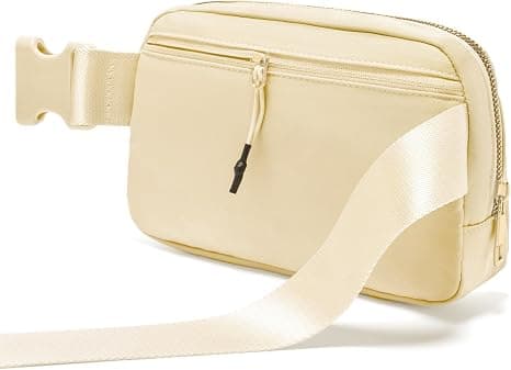 Gitus Birthday Gifts for 8 9 10 11 12 13 Year Old Girls Personalized Fanny Pack Crossbody Bags with Initial Letter Patch Belt Bag for Teen Girls Cute Trendy Stuff Travel Essentials (Beige-T)