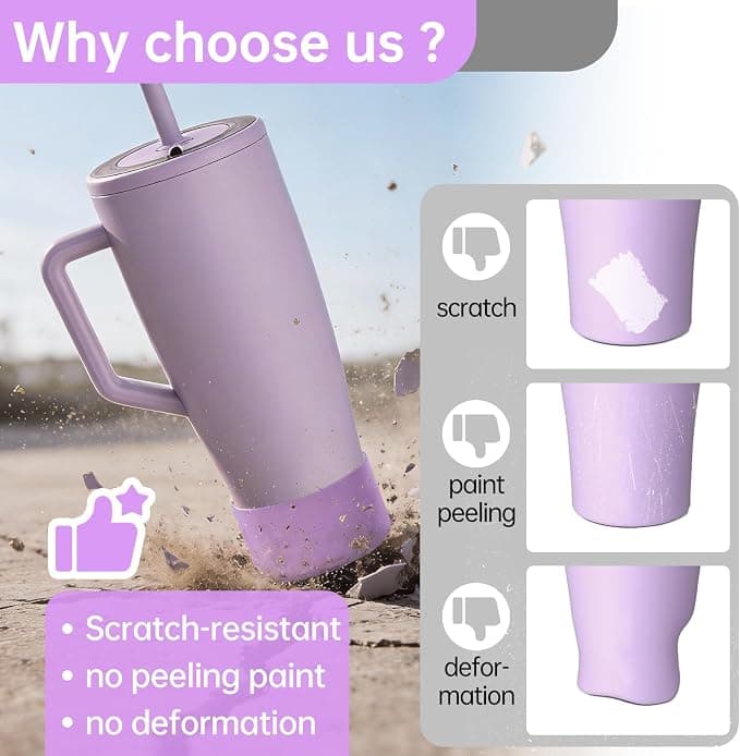 MEIJIAYOU 40 oz Boot Compatible with Brumate Era, Protective Silicone 40 oz Boot,Anti-Slip and Dent Bottle Sleeve (Purple)