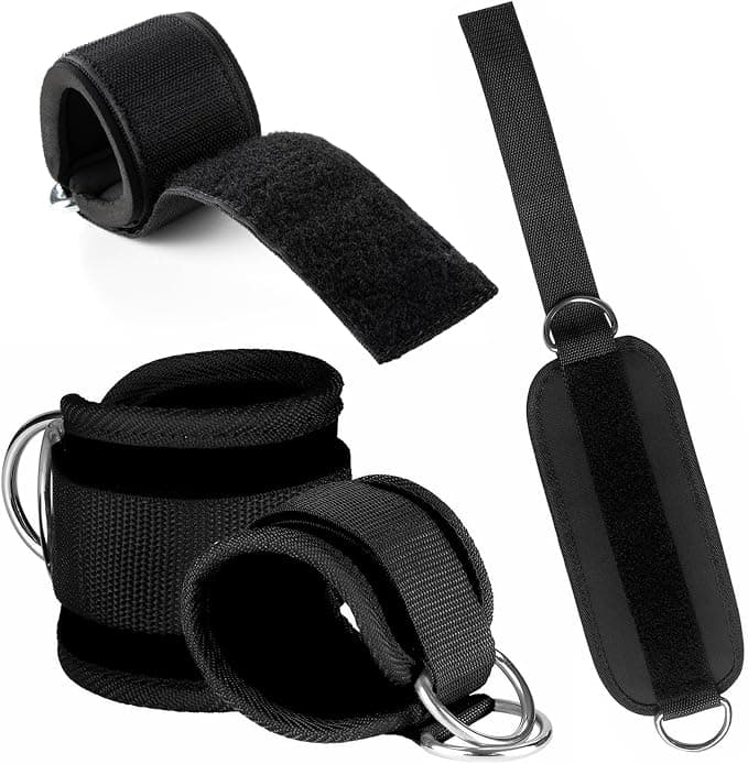 2 Pack Weightlifting Straps with D Ring, Non-Slip Padded Wrist Cuffs for Men & Women, Heavy Duty Gym Lifting Straps for Bodybuilding, Deadlifts, Pull Ups & Cable Machine Workouts