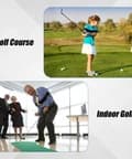Golf Grip Trainer & Connection Band, Club Grip Trainer Aid Attachment and Swing Correcting Arm Band Kit for Right Handed Men Women Golfer Beginner Fix and Elbow Position(Blue)