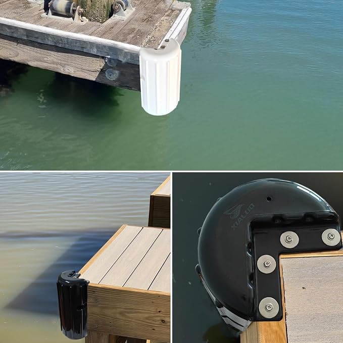 XIALUO Dock Corner Bumper Fender Inflatable Dock Protection 2Pcs Black 8"x16" Thickened The UV Marine Grade Resistant Polyvinyl Chloride Materials Protect Docks & Ships from Damage Caused collisions