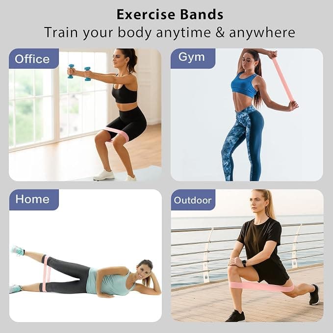 Criyar 1 Pack Exercise Bands for Woman and Man, Silicone Resistance Bands for Working Out，Workout Equipment for Yoga and Pilates, Anti-Slip, for Strength Training-Pink-15LB
