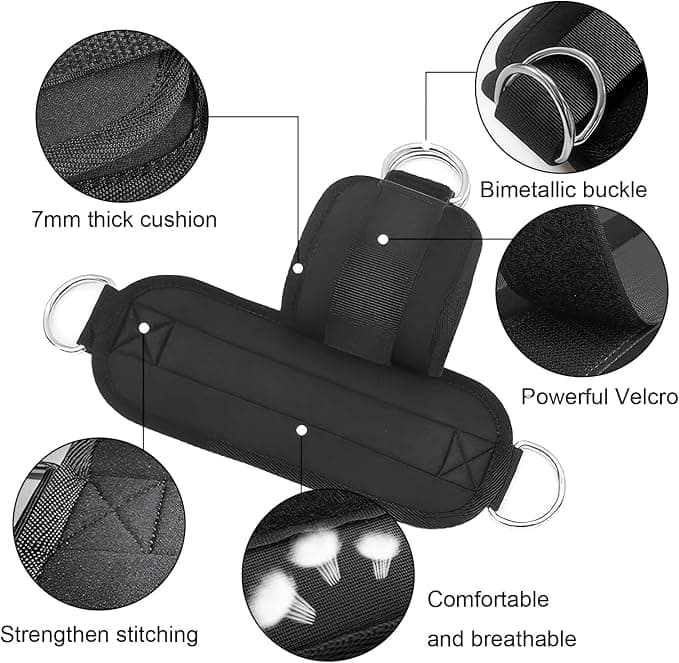 2 Pack Weightlifting Straps with D Ring, Non-Slip Padded Wrist Cuffs for Men & Women, Heavy Duty Gym Lifting Straps for Bodybuilding, Deadlifts, Pull Ups & Cable Machine Workouts