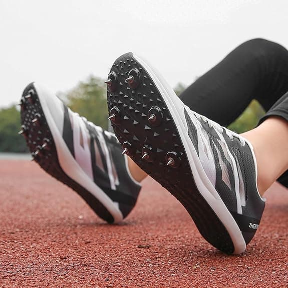 Men Women Track and Field Shoes Kids Spikes Track Sneakers Boys Girls Running Nail Footwears (8.5,Black)