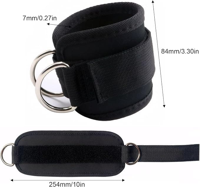 2 Pack Weightlifting Straps with D Ring, Non-Slip Padded Wrist Cuffs for Men & Women, Heavy Duty Gym Lifting Straps for Bodybuilding, Deadlifts, Pull Ups & Cable Machine Workouts