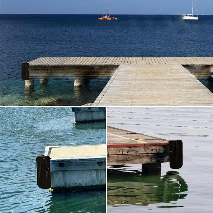 XIALUO Dock Corner Bumper Fender Inflatable Dock Protection 2Pcs Black 8"x16" Thickened The UV Marine Grade Resistant Polyvinyl Chloride Materials Protect Docks & Ships from Damage Caused collisions