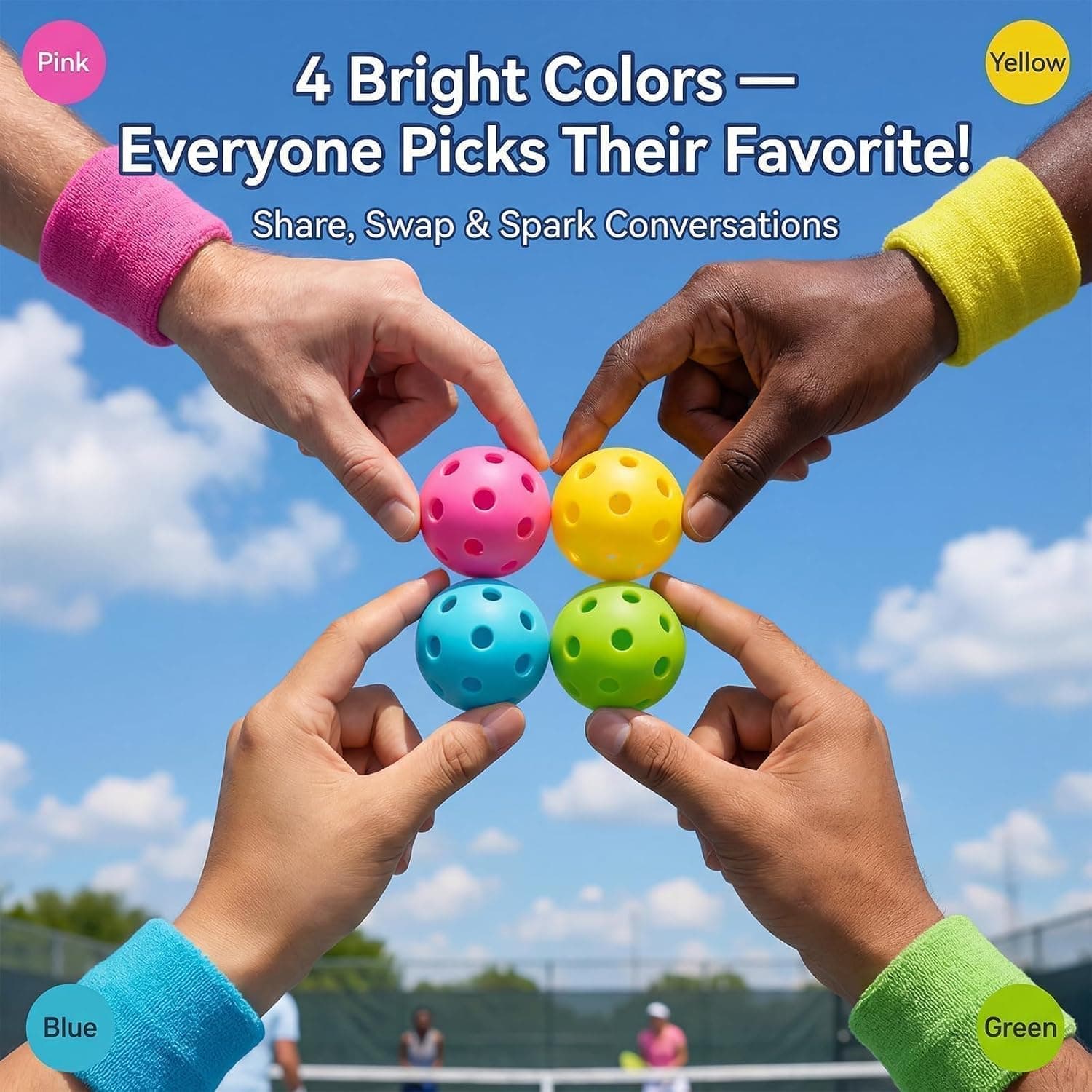 Pickleball Keychain Set 8/16/24/48 Pack - Fun Unique Gifts for Women Men & Lovers - Bulk Team Accessories Party Favors
