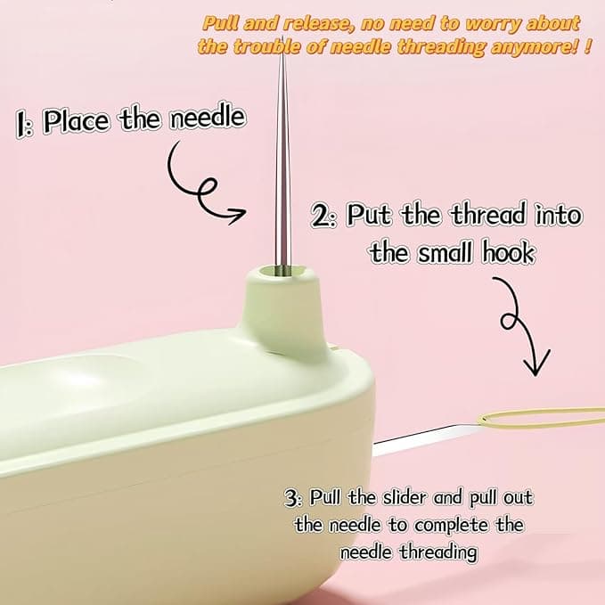 Upgraded 2 in 1 Automatic Needle Threader and Seam Ripper for Hand Sewing,Easy Threader and Seam Tool,Sewing Kit,Quilting Supplies (1Pcs-Green)
