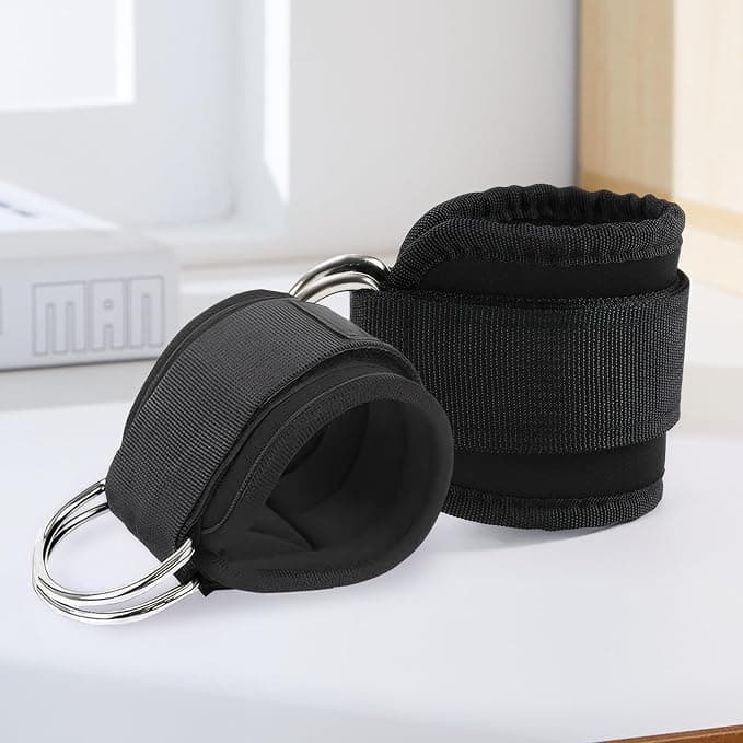 2 Pack Weightlifting Straps with D Ring, Non-Slip Padded Wrist Cuffs for Men & Women, Heavy Duty Gym Lifting Straps for Bodybuilding, Deadlifts, Pull Ups & Cable Machine Workouts