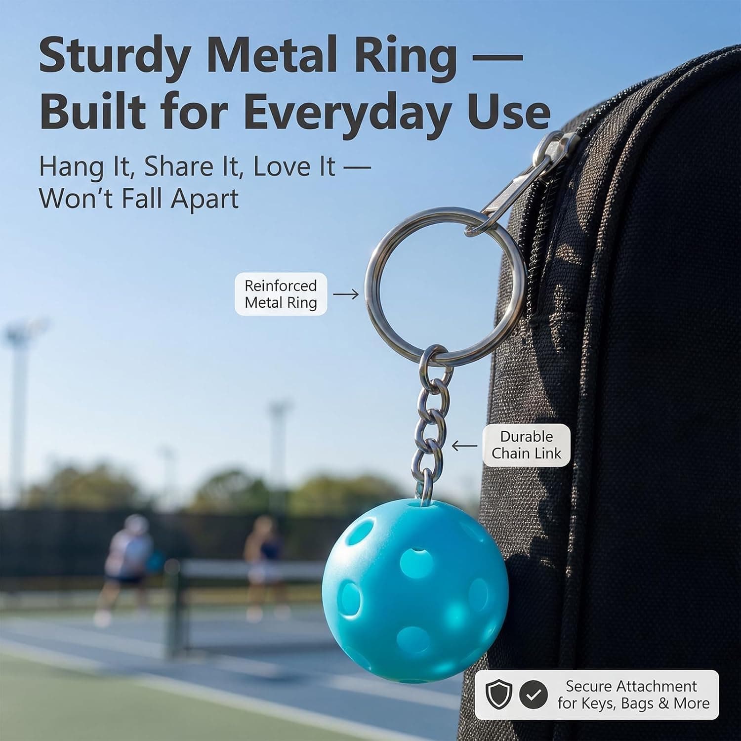 Pickleball Keychain Set 8/16/24/48 Pack - Fun Unique Gifts for Women Men & Lovers - Bulk Team Accessories Party Favors