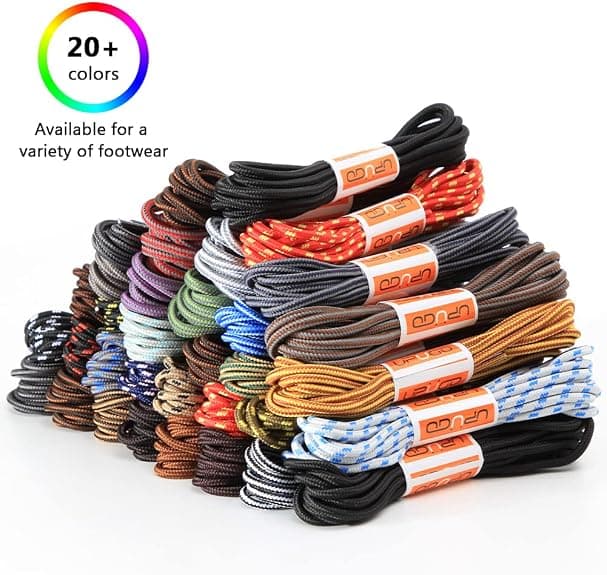 UpUGo 3 Pair Boot Shoe Laces, Round Shoelaces for Athletic Running Hiking Sneakers Shoes Boot