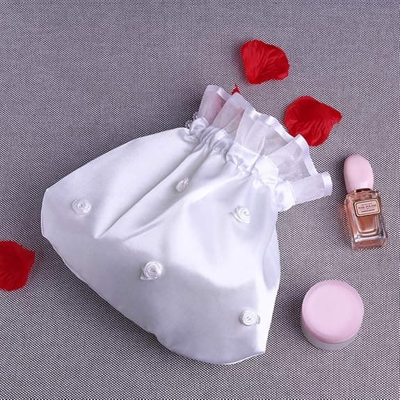 ABOOFAN Wedding Candy Bags 2 Pack Drawstring Lace Pouches for Wedding Gift Bags Party Candy Pouches Bridal Money Bag Cloth Favor Bags 8.66 X 8.26 X 0.07 in