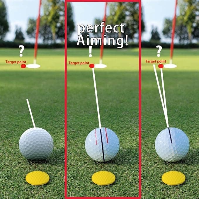 Vantico 1 pcs Golf Ball Line Drawing Tool, Professional Alignment Marker with Plastic Guide Template, Red Black Pen, for Putting Accuracy