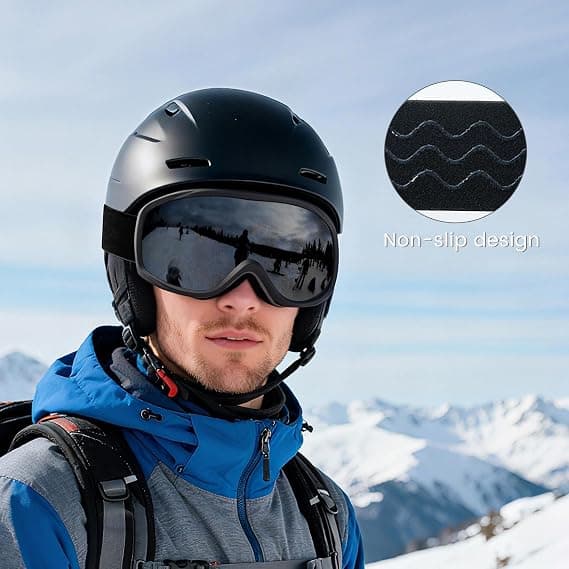 suoso OTG Ski Goggles for Men and Women, UV400 Protection Anti Fog Snowboard Goggles for Youth Adult Helmet Compatible
