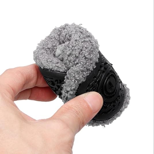 XIHALOOK Toddler Boys Girls Cozy Fleece Slippers with Non Skid Sole Bottom Warm Winter Socks Shoes Grey Lattice, 6.5-7.5 Toddler