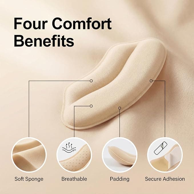 10 Pairs Heel Pads for Shoes, Soft Elastic Foam Shoe Heel Pad to Prevent Heel Chafing, Heel Grips for Sneakers and Boots Shoes Too Big, Beige and Black