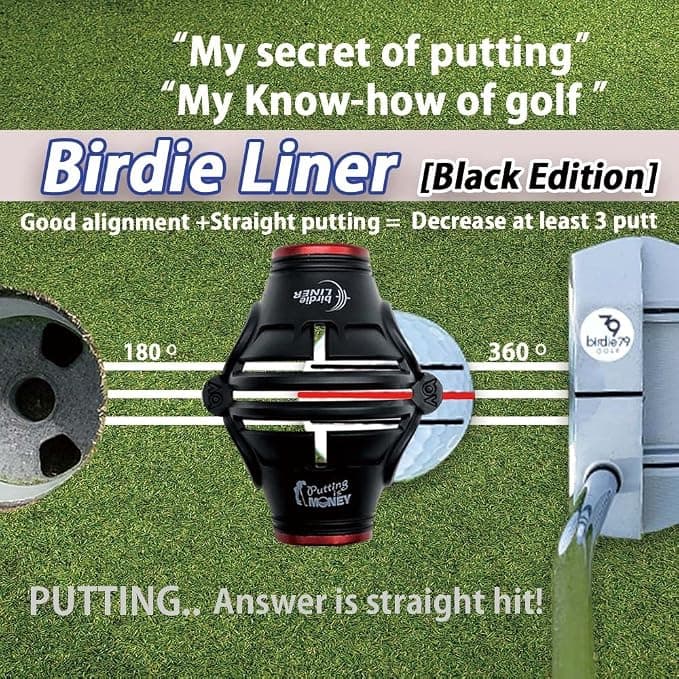 Vantico 1 pcs Golf Ball Line Drawing Tool, Professional Alignment Marker with Plastic Guide Template, Red Black Pen, for Putting Accuracy