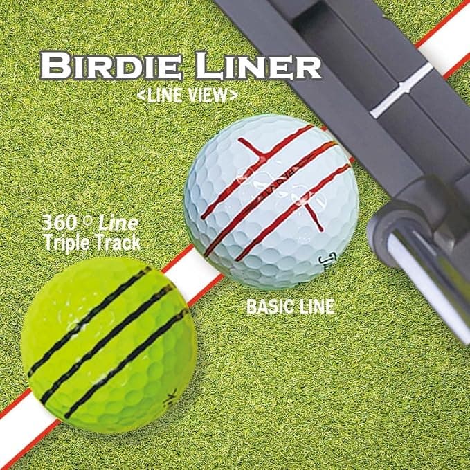 Vantico 1 pcs Golf Ball Line Drawing Tool, Professional Alignment Marker with Plastic Guide Template, Red Black Pen, for Putting Accuracy