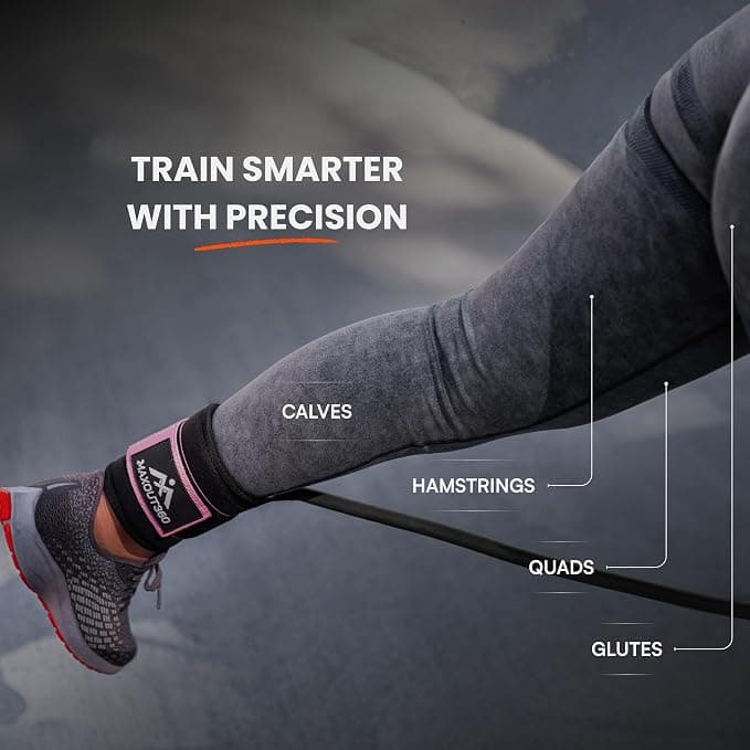 MaxOut360 Gym Ankle Straps for Cable Machines, Thick Padded Ankle Cuff Cable Attachment for Booty Workouts, Kickbacks, Hip Abductors, Lower Body Exercises