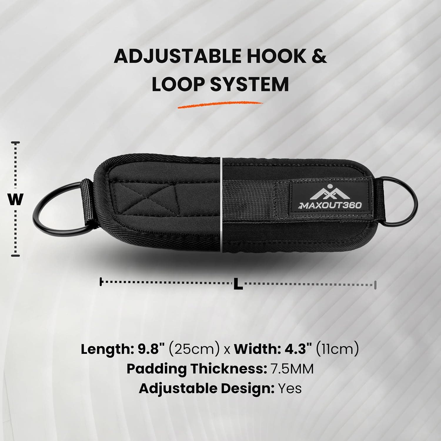 MaxOut360 Gym Ankle Straps for Cable Machines, Thick Padded Ankle Cuff Cable Attachment for Booty Workouts, Kickbacks, Hip Abductors, Lower Body Exercises