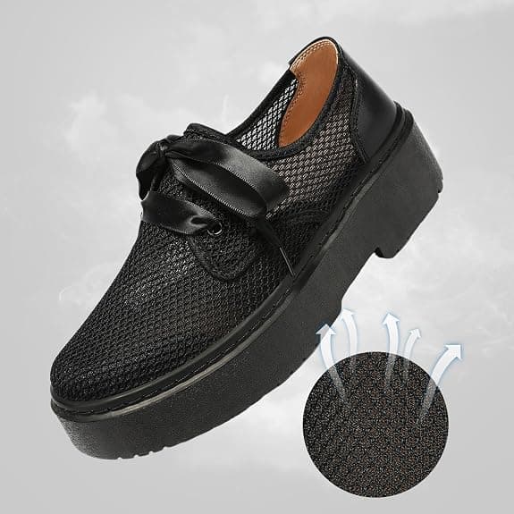 BEAUSEEN Women's Breathable Mesh Loafers - Slip On Casual Driving Shoes Lightweight Comfortable Walking Boat Shoes Black,11 US