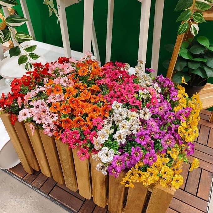WEAUSUP 28 Bundles Silk Daisy Artificial Flowers Outdoor Fake Plants