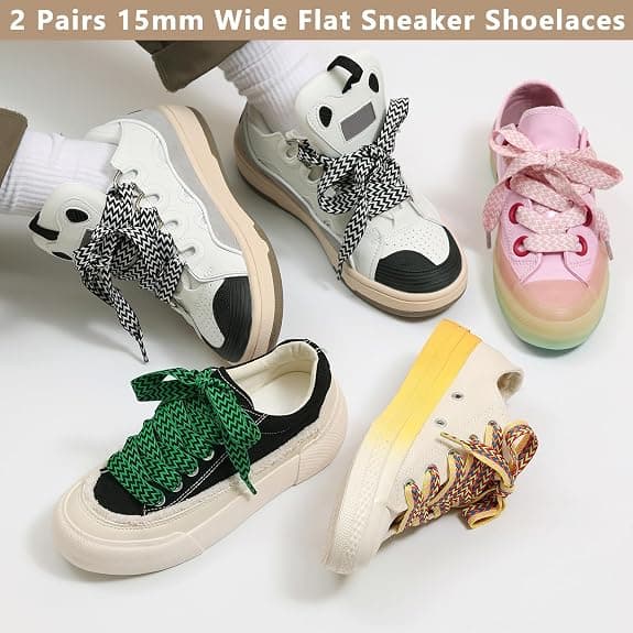 MEIJIAYOU Shoe Laces Compatible with Lanvin Sneakers - 1 Pair 1.18in (3cm), Thick Chunky Jumbo Fat Rope Shoe Laces Replacement for Homecoming Outfit | Durable Heavy-Duty